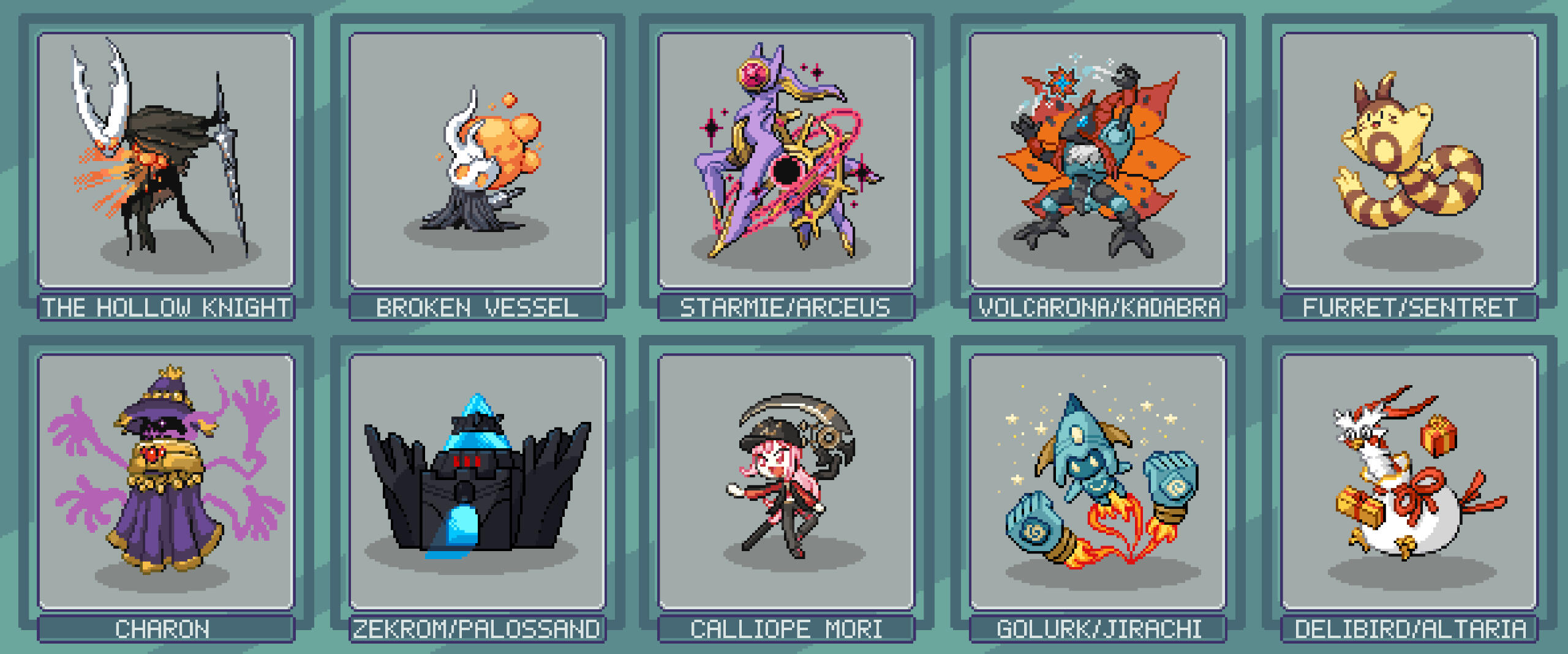 Various Sprites [Pokemon Infinite Fusion / Hollow Knight / Hades / hololive]